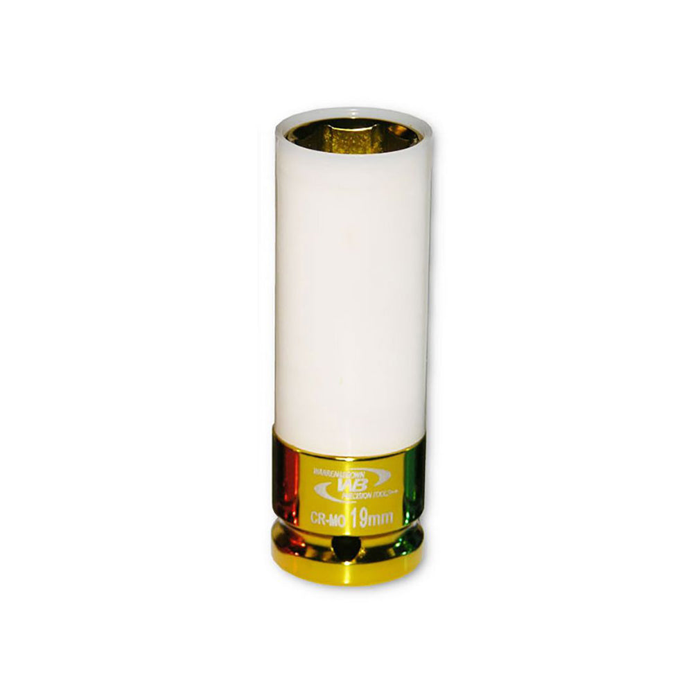 Warren & Brown 1/2" Square Drive 19mm Thin Wall Wheel Deep Impact Socket Yellow