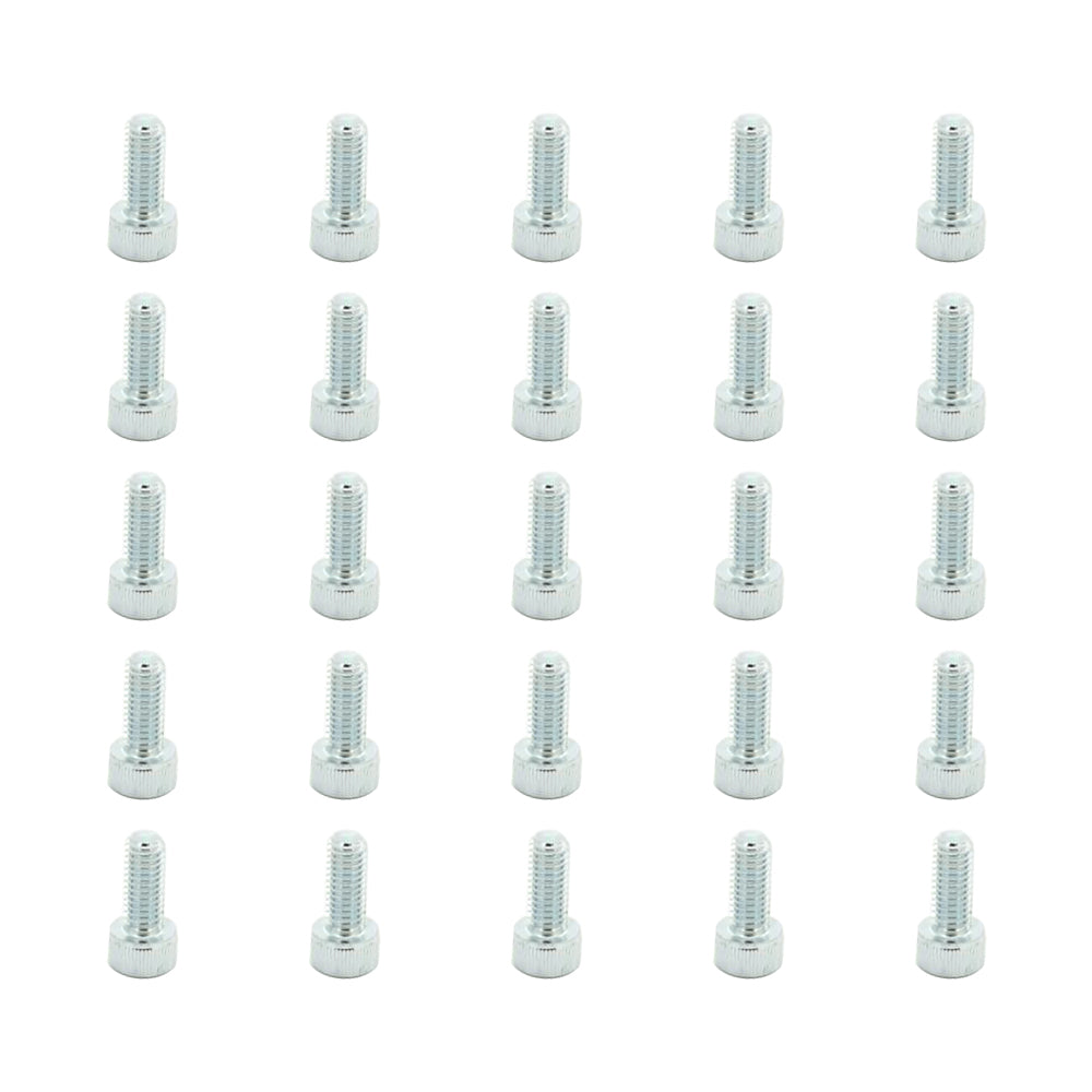 25 Pcs Head Cap Allen Screws M6x15mm Zinc Plated Motorcycle Industry Workshop