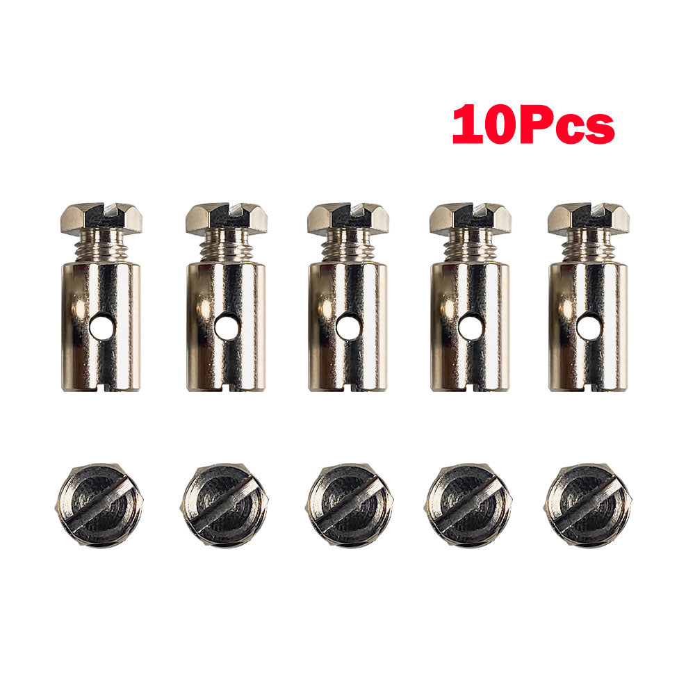 10Pcs Motorcycle 3.5mm Solderless Cable Nipples Ends 10 x 16mm CN20