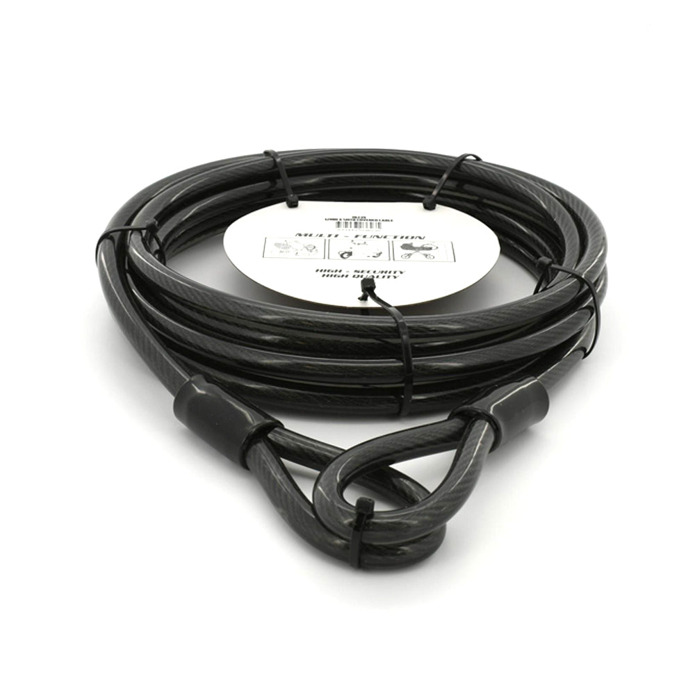 High-Quality Covered Steel Locking Cable With Loop Ends 12mm Core 5m L