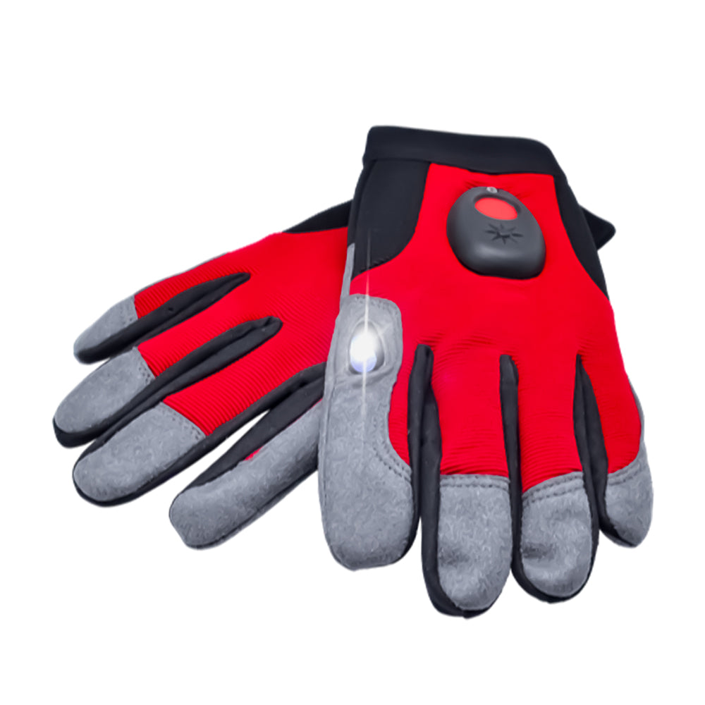 Premium Workshop Led Glove Mechanic Touch Screen Red Grey Size XL