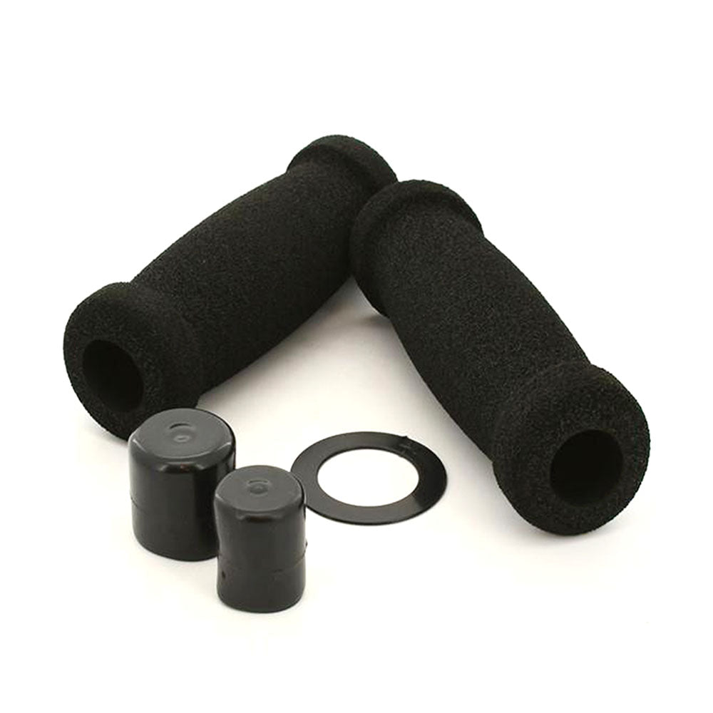 Pair Motorcycle Handlebar Open End Foam Grips For Honda Yamaha Suzuki Kawasaki