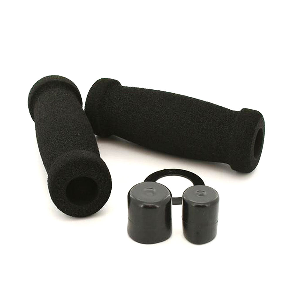 Pair Motorcycle Handlebar Open End Foam Grips For Honda Yamaha Suzuki Kawasaki