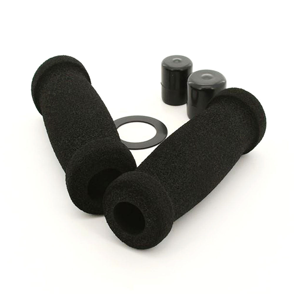Pair Motorcycle Handlebar Open End Foam Grips For Honda Yamaha Suzuki Kawasaki