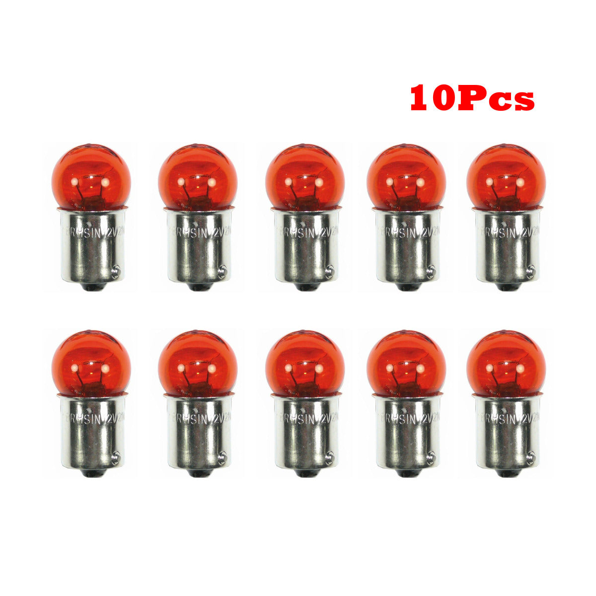 10Pcs 12V 21W Amber Small Head Indicator Bulbs Ba15S For Motorcycle