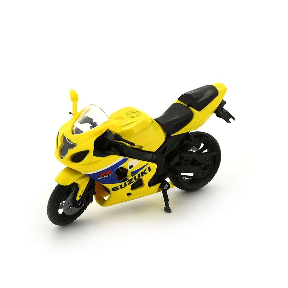 Newray Licensed 1:18 Scale Suzuki GSX R600 Diecast Model Motorcycle Yellow