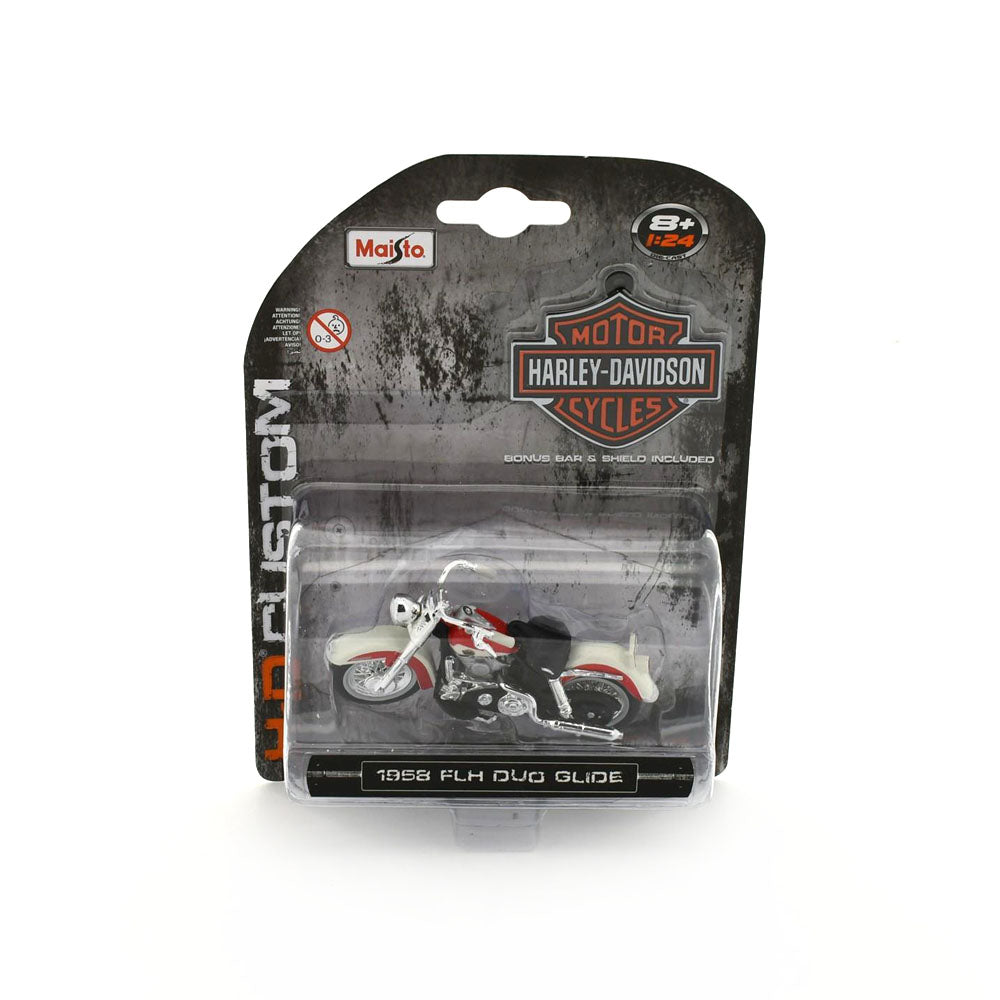 Maisto Licensed 1:24 Scale Harley Davidson 1958 Flh Duo Glied Model Motorcycle