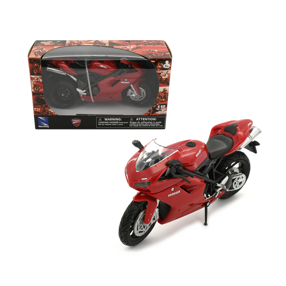 NewRay Licensed 1:12 Scale Ducati 1198 Red Model Motorcycle