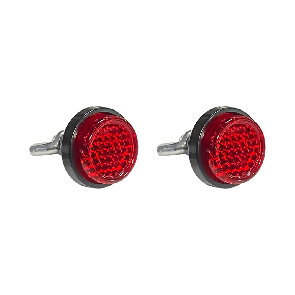 Pair Reflector Round 25mm Bolt On Red Motorcycle Motorbike