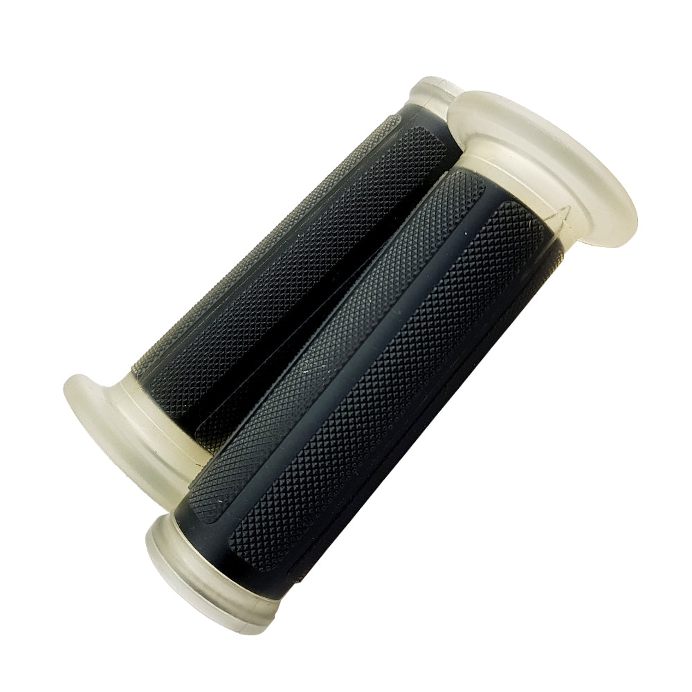 Race Grips Open End Black/Clear Universal Road Grips For KTM Yamaha Suzuki Kawasaki