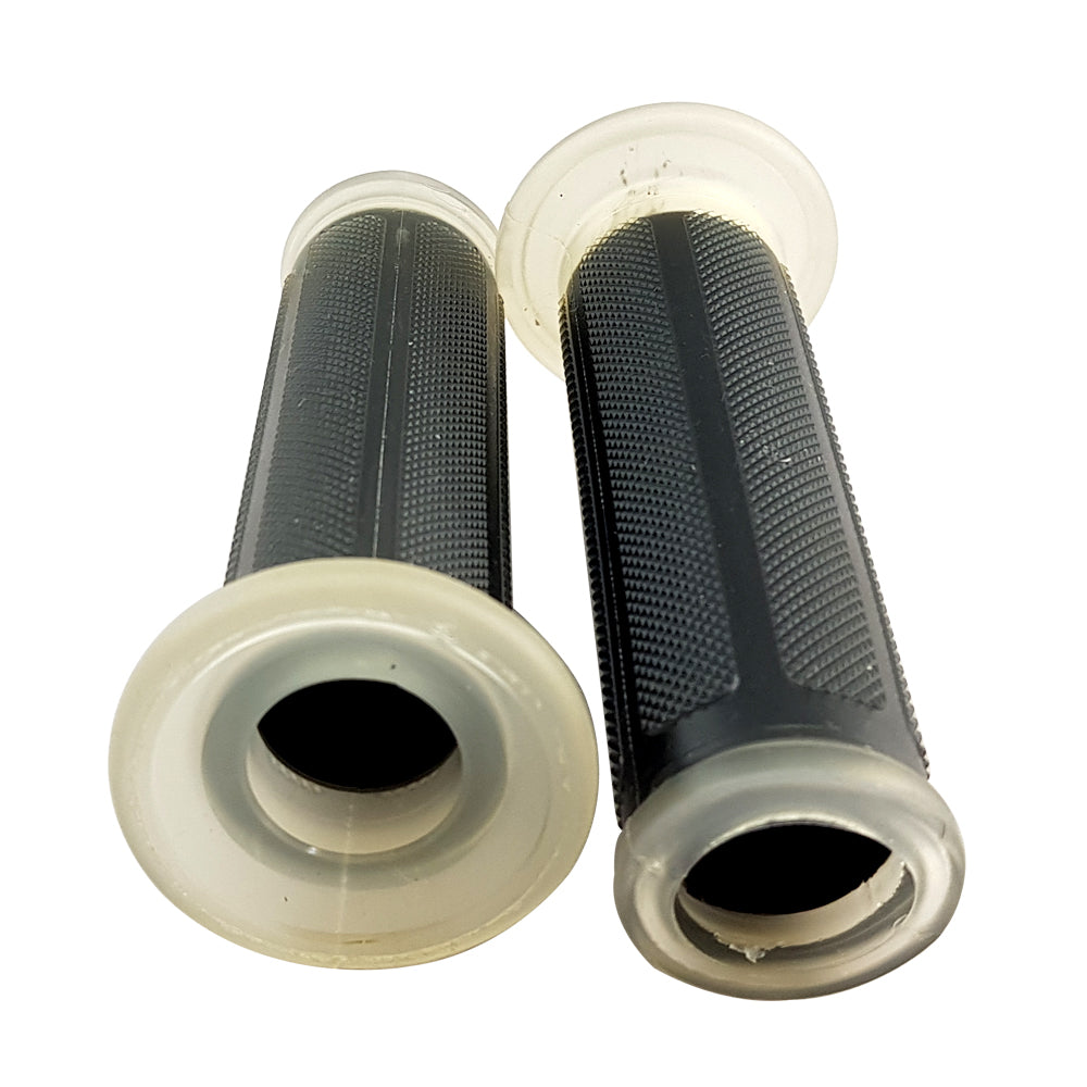 Race Grips Open End Black/Clear Universal Road Grips For KTM Yamaha Suzuki Kawasaki