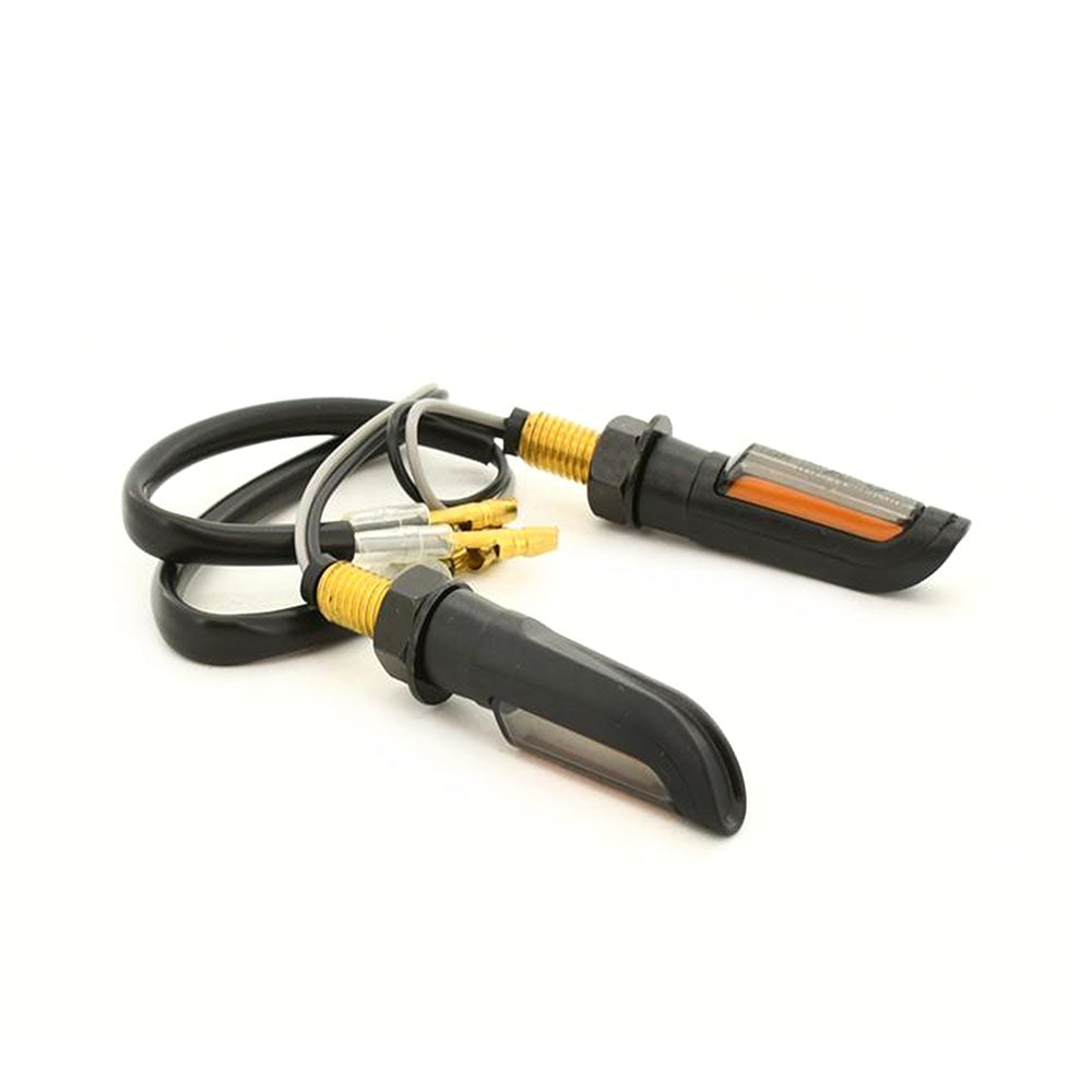 Pair Sabre LED Indicator Smoke Lens For Honda Suzuki Yamaha Motorcycle