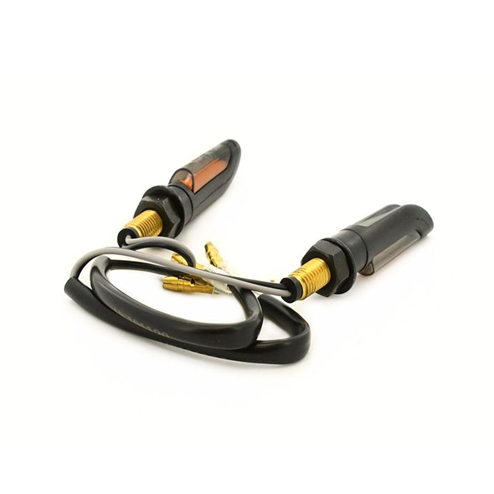 Pair Sabre LED Indicator Smoke Lens For Honda Suzuki Yamaha Motorcycle