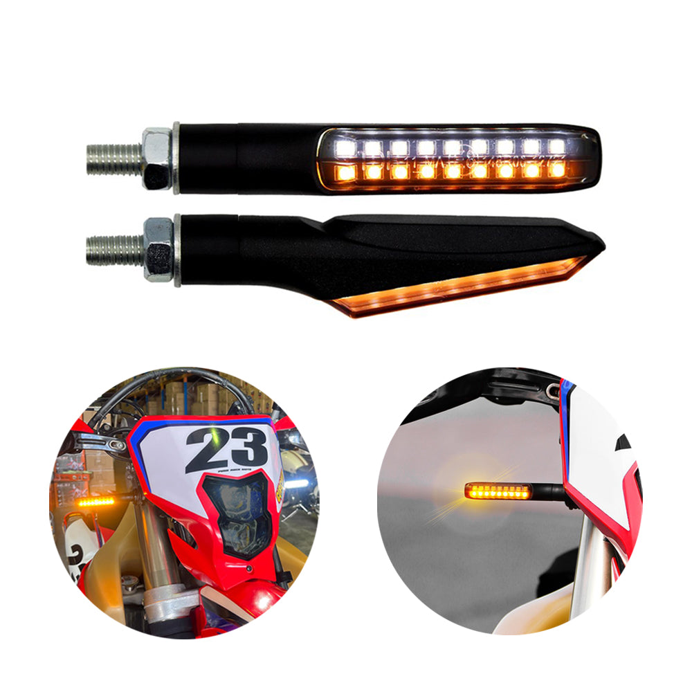 Motorcycle Pathway Front LED Indicator Built In Daytime Running Light Smoke Lens