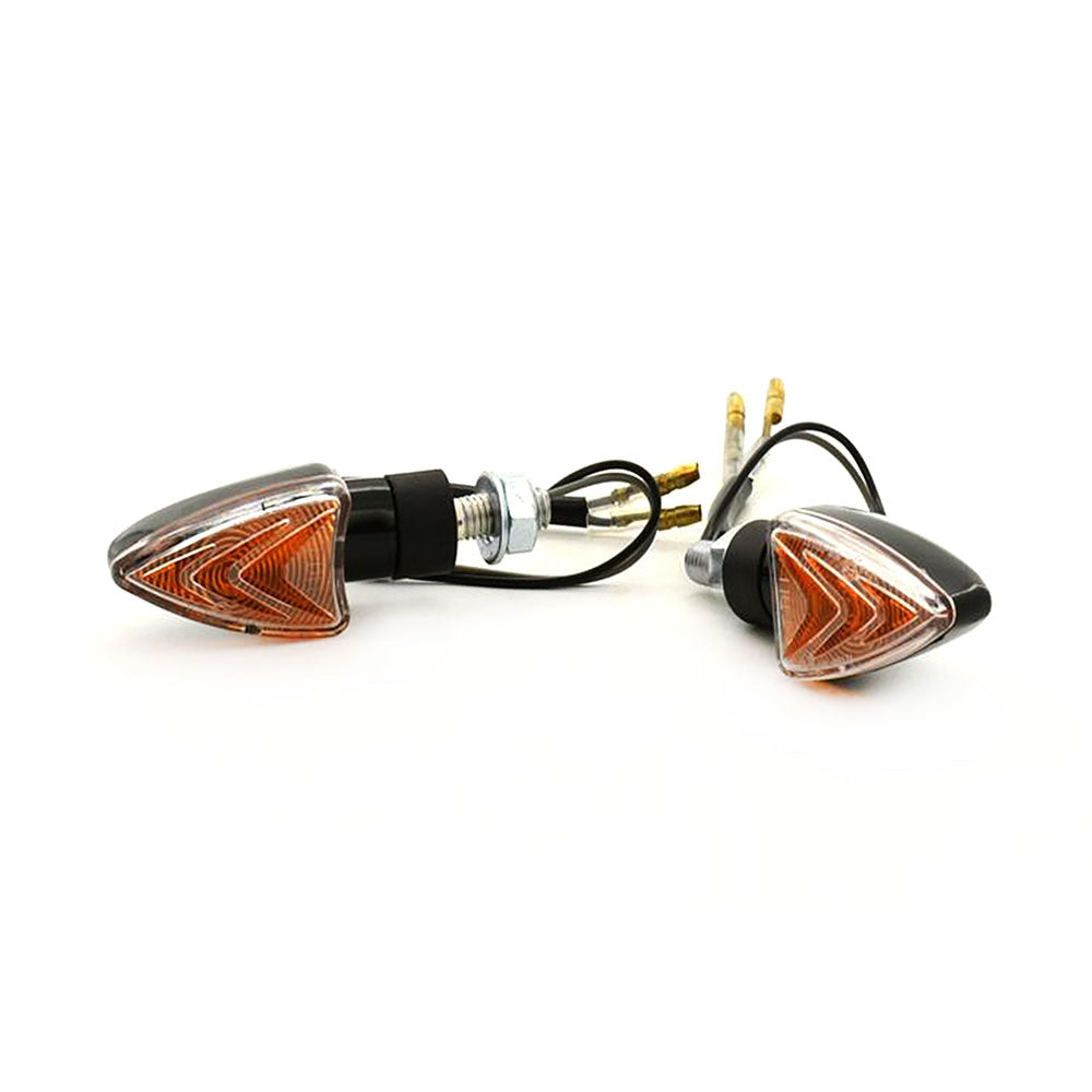Pair Motorcycle Micro Arrowhead Indicator Clear Lens For YZF CBR GSXr Z Xv