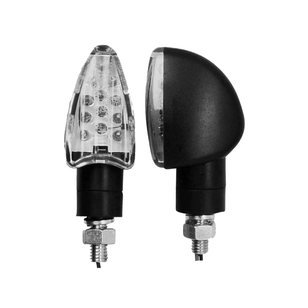 Universal Indicator Clear Lens Amber LED Arrow Head Motorcycle Pair