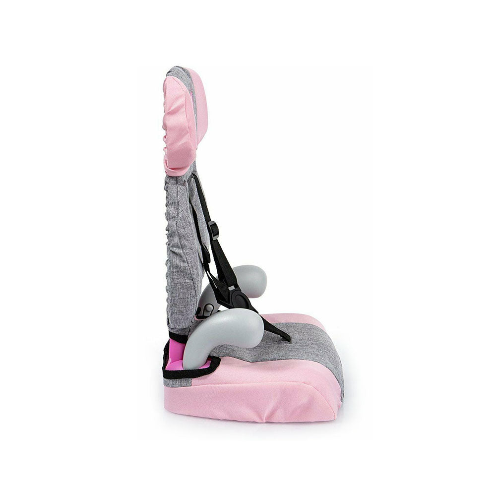 Bayer Design Deluxe Doll Car Booster Seat Grey & Pink With Butterfly Motif