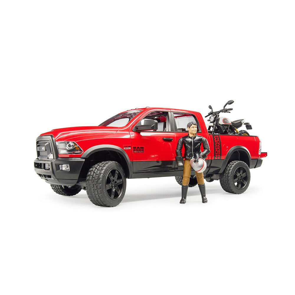 Bruder Licensed 1:16 Scale RAM 2500 Power Wagon With Scrambler Ducati Desert Sled
