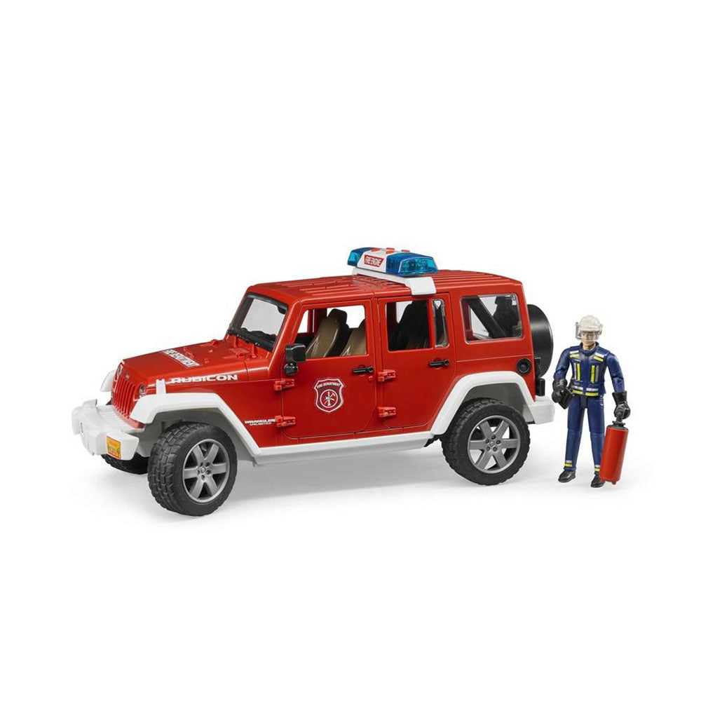 Bruder Licensed 1:16 Scale Jeep Wrangler Rubicon Fire Department With Fireman