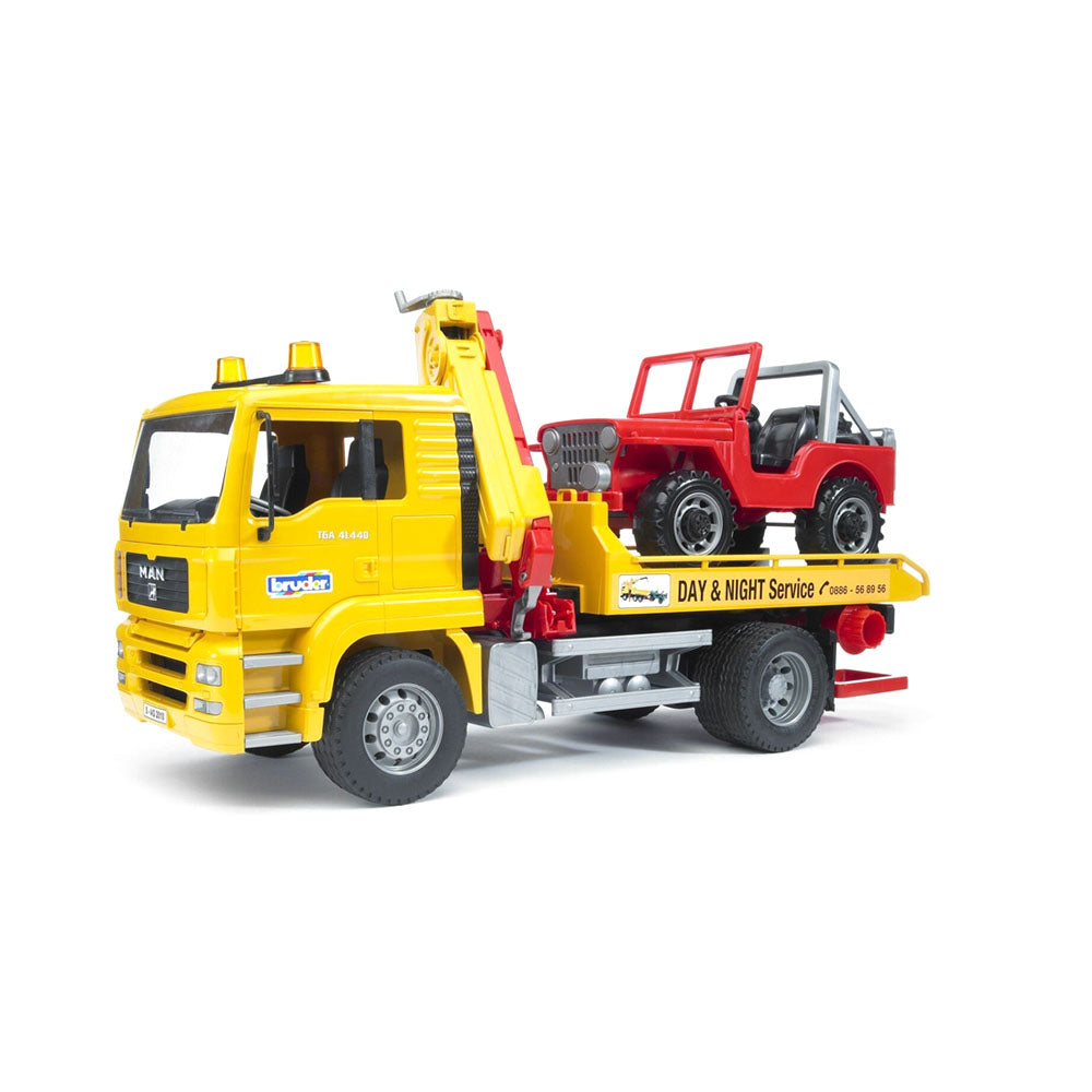 Bruder Licensed 1:16 Scale Man Tga Breakdown Truck With Cross Country Vehicle