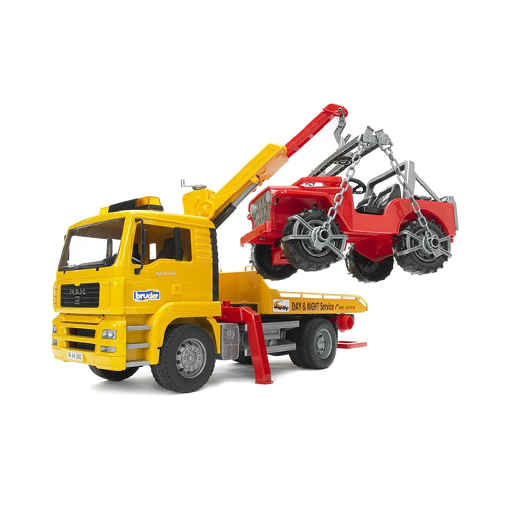 Bruder Licensed 1:16 Scale Man Tga Breakdown Truck With Cross Country Vehicle