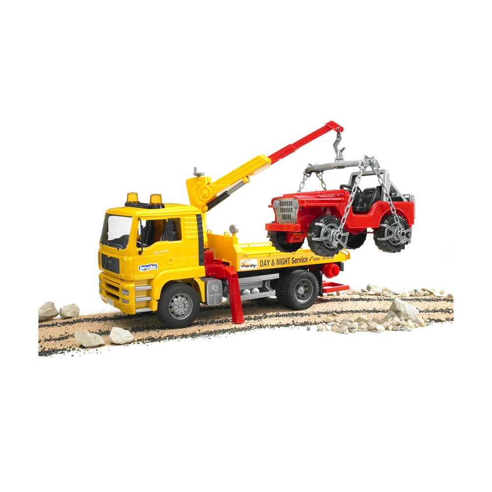 Bruder Licensed 1:16 Scale Man Tga Breakdown Truck With Cross Country Vehicle