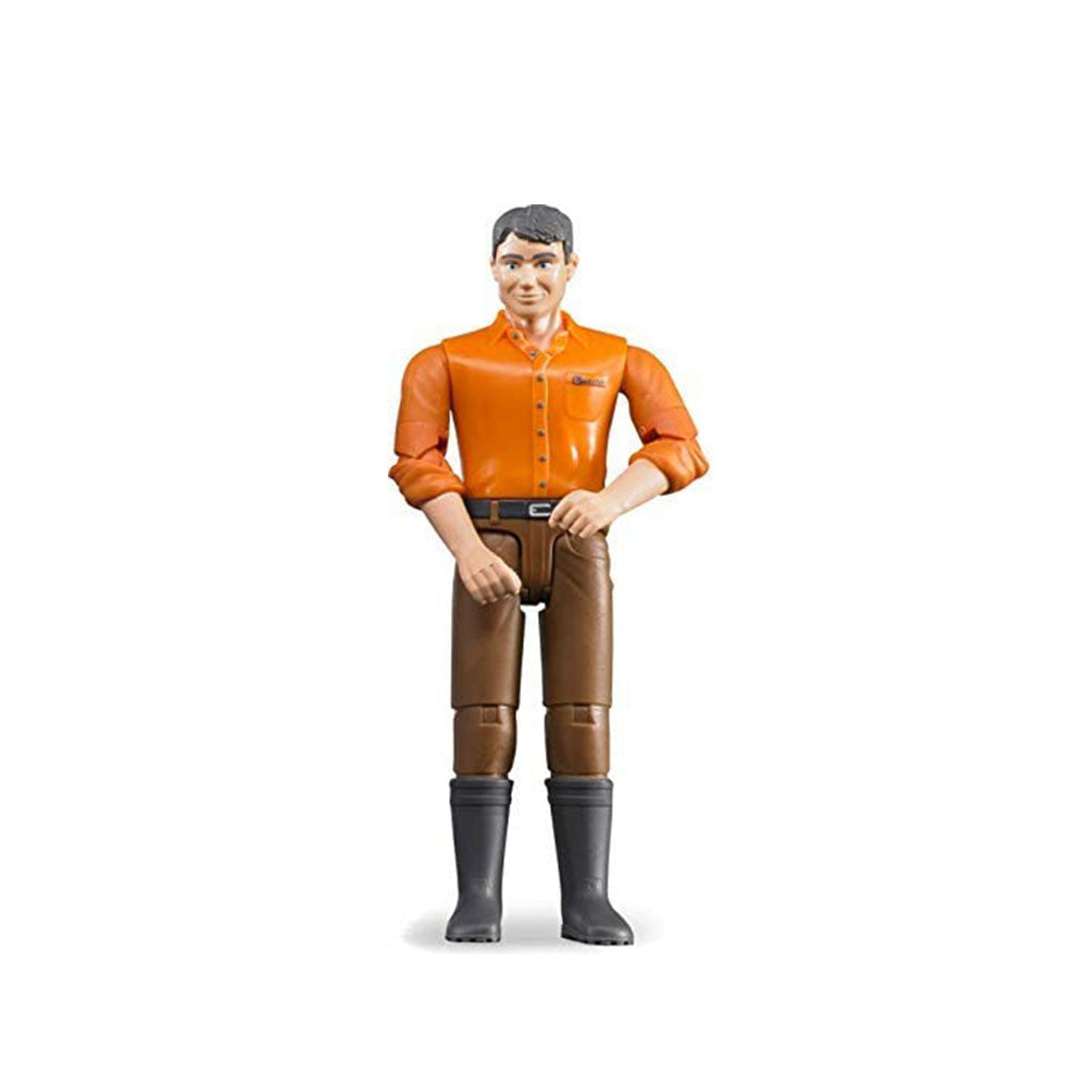 Bruder Licensed 1:16 Scale Figurine Bworld Man With Light Skin In Brown Jeans For Kids 4y+