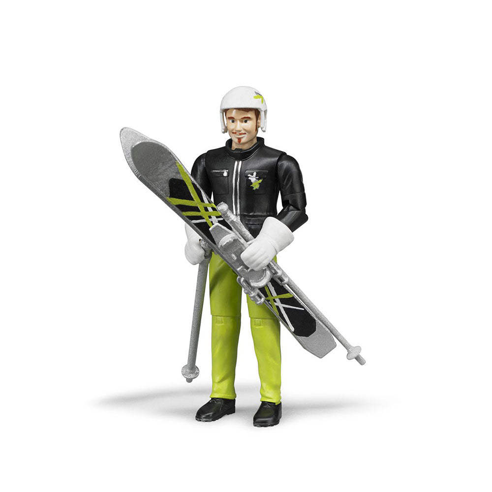 Bruder Licensed 1:16 Scale Bworld Skier With Accessories 60040 For Kids 4y +