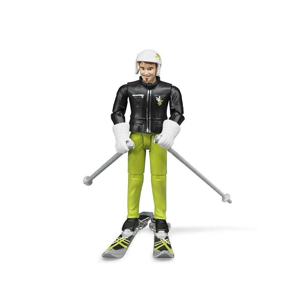 Bruder Licensed 1:16 Scale Bworld Skier With Accessories 60040 For Kids 4y +