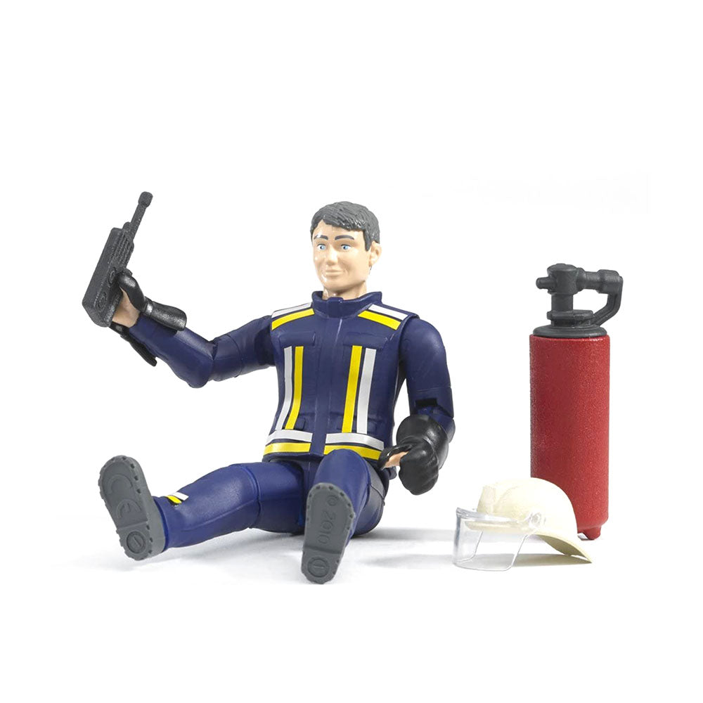 Bruder Licensed 1:16 Scale Bworld Fireman With Helmet Gloves And Accessories 60100 For Kids 4y +