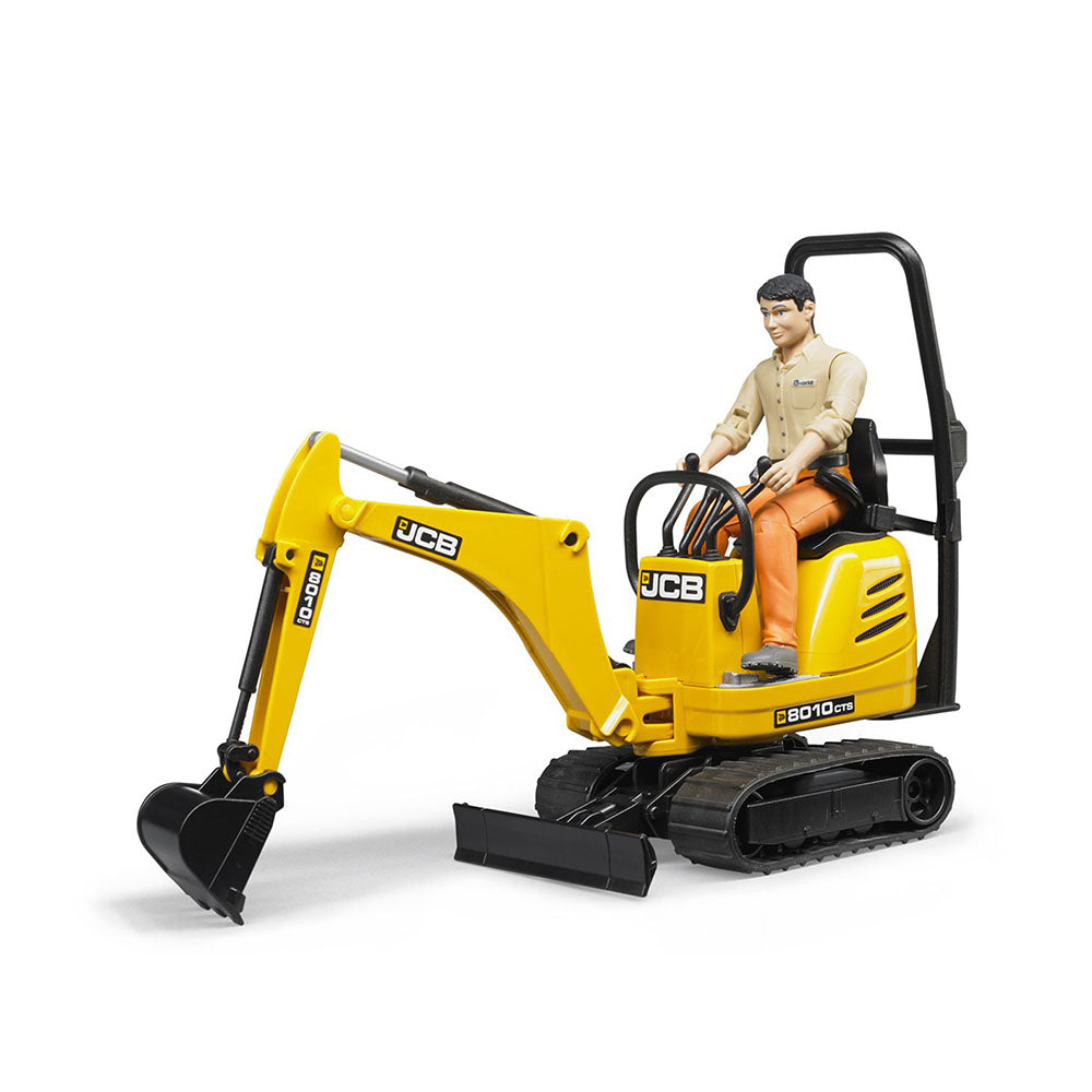 Bruder Licensed 1:16 Scale Bworld JCB Micro Excavator 8010 CTS and Contruction Worker
