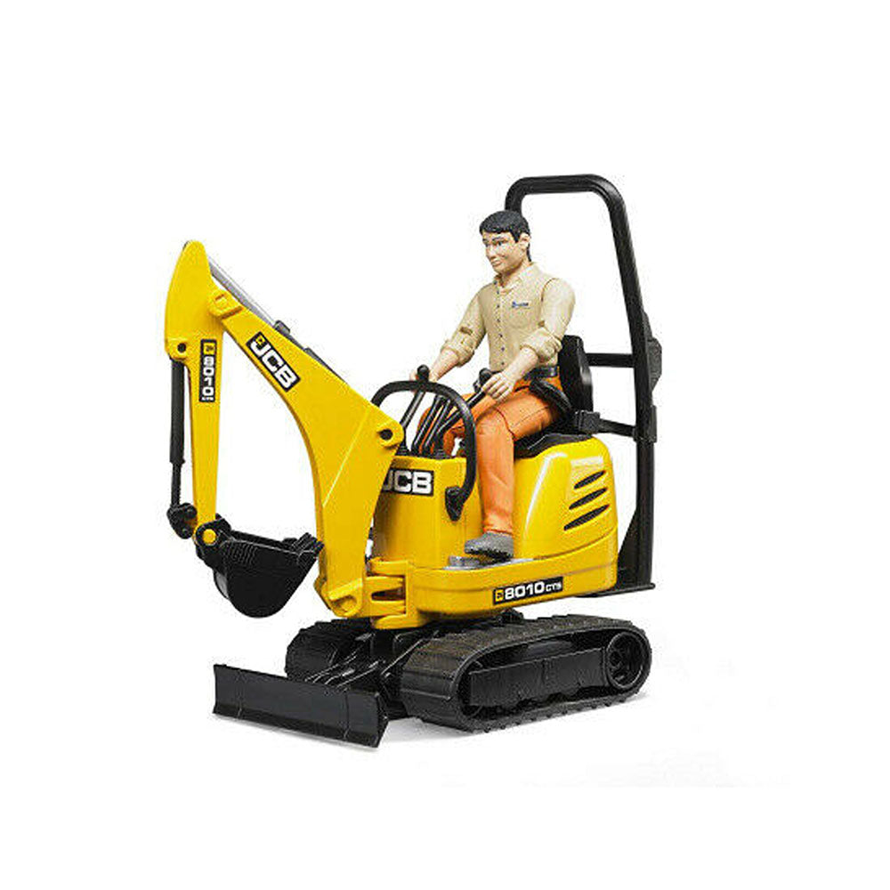 Bruder Licensed 1:16 Scale Bworld JCB Micro Excavator 8010 CTS and Contruction Worker