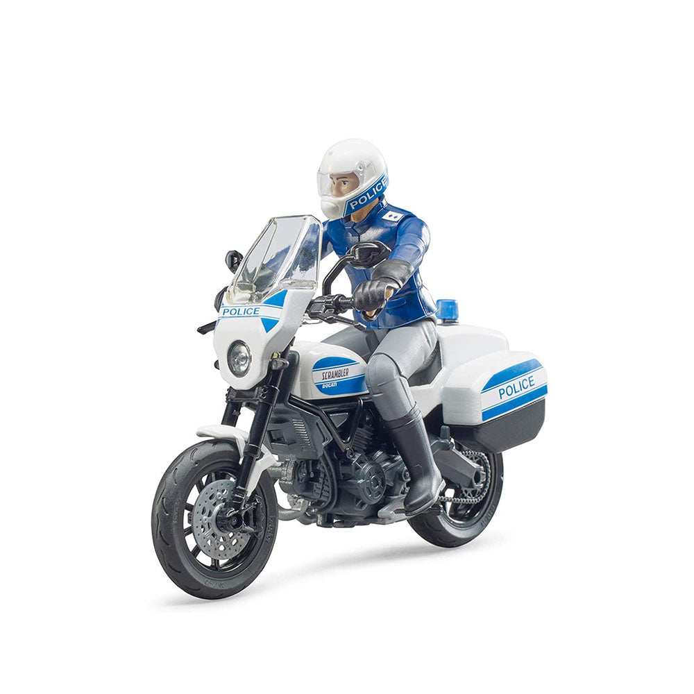 Bruder Licensed 1:16 Scale BWorld Scrambler Ducati Police Motorbike & Policeman 