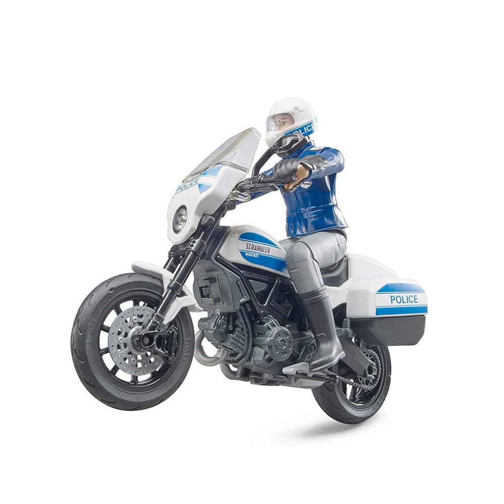 Bruder Licensed 1:16 Scale BWorld Scrambler Ducati Police Motorbike & Policeman 