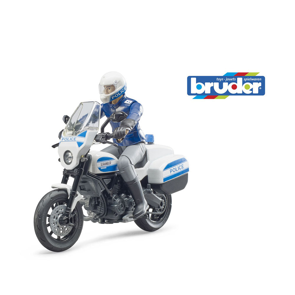 Bruder Licensed 1:16 Scale BWorld Scrambler Ducati Police Motorbike & Policeman 