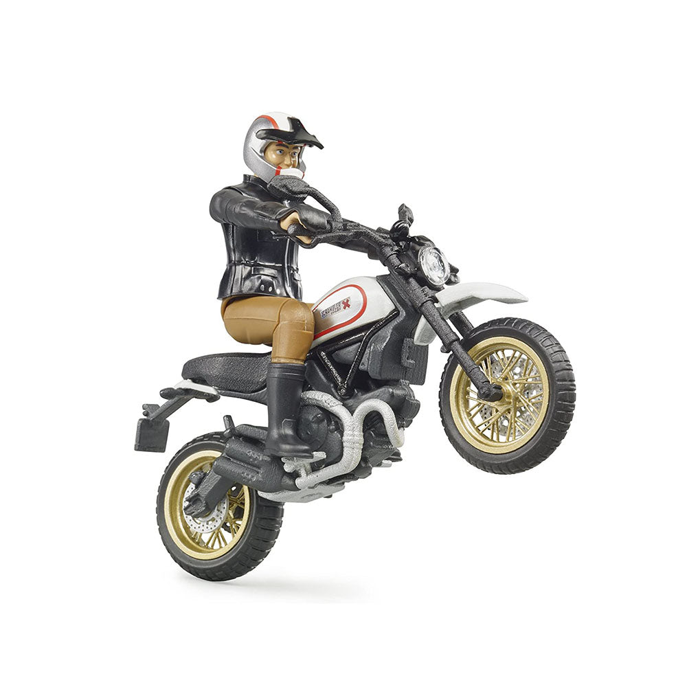Bruder Licensed 1:16 Scale Bworld Scrambler Ducati Desert Sled With Driver