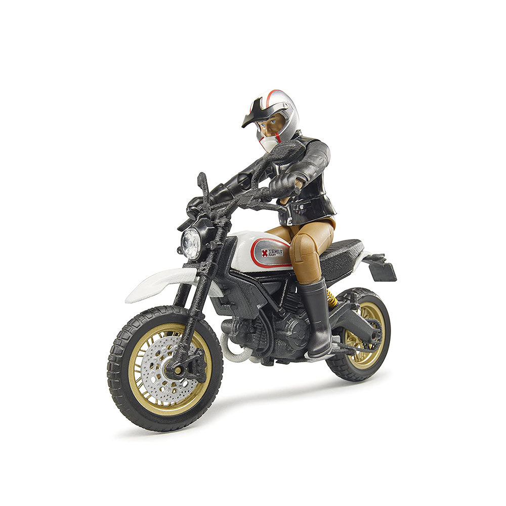 Bruder Licensed 1:16 Scale Bworld Scrambler Ducati Desert Sled With Driver