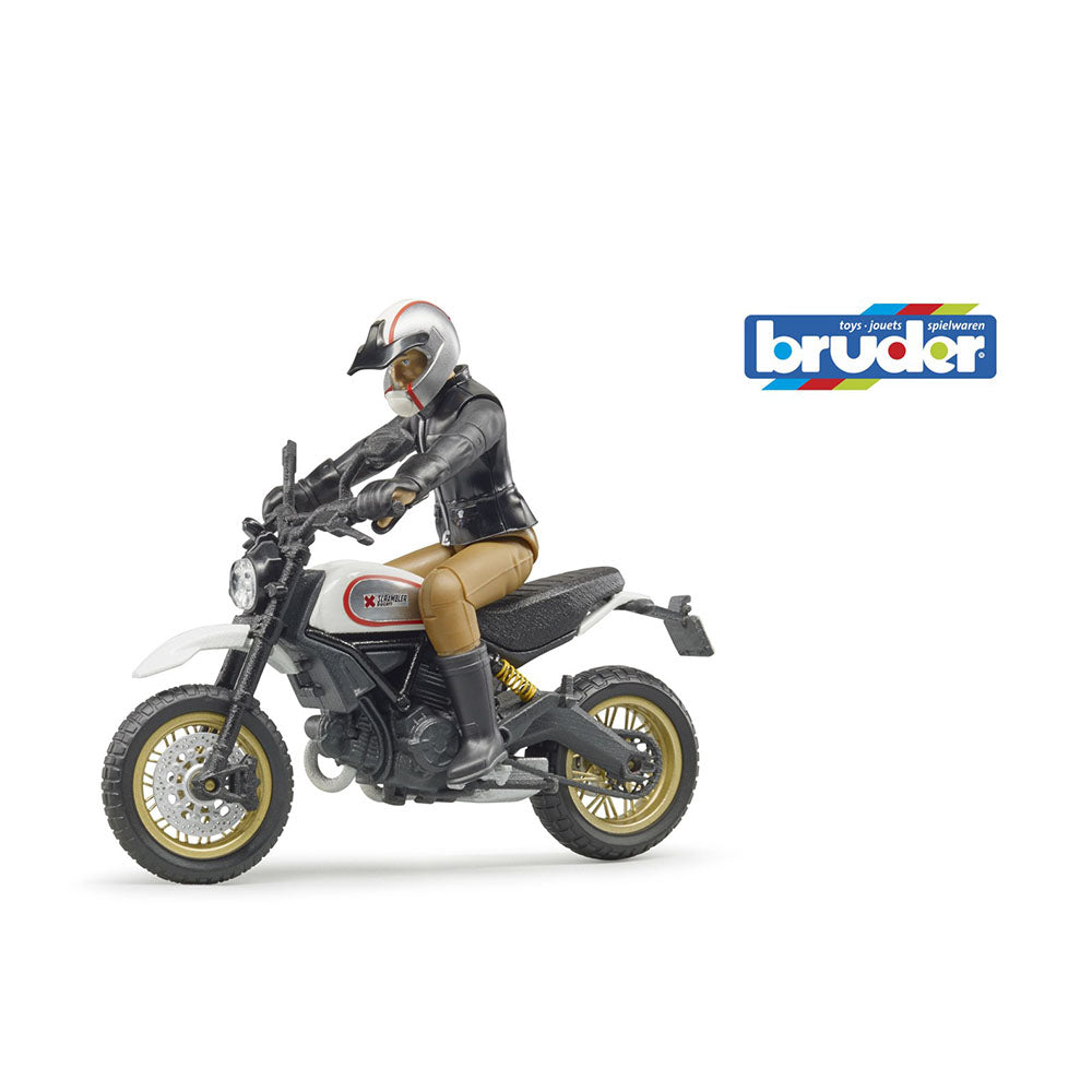 Bruder Licensed 1:16 Scale Bworld Scrambler Ducati Desert Sled With Driver