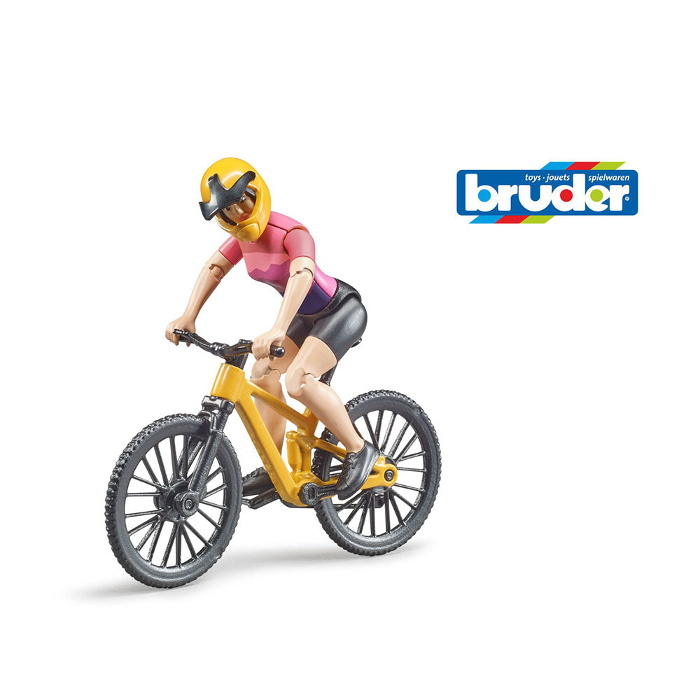 Bruder Licensed 1:16 Scale Mountain Bike With Cyclist Kids Childrens Toy