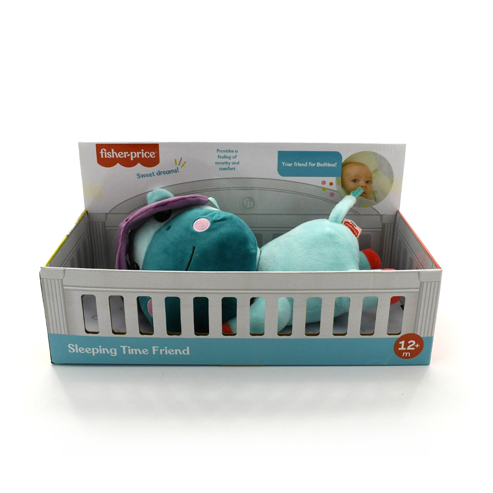 Fisher Price Plush Sleeping Hippopotamus 30cm Super Soft AX Toys For Kid 12 M+