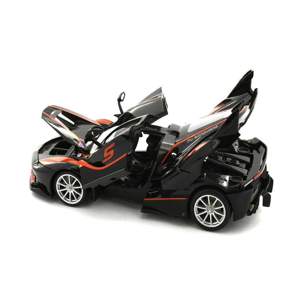 Bburago Licensed 1:18 Scale Ferrari Race&Play FXX-K #5 Black Ferrari Diecast Model Car