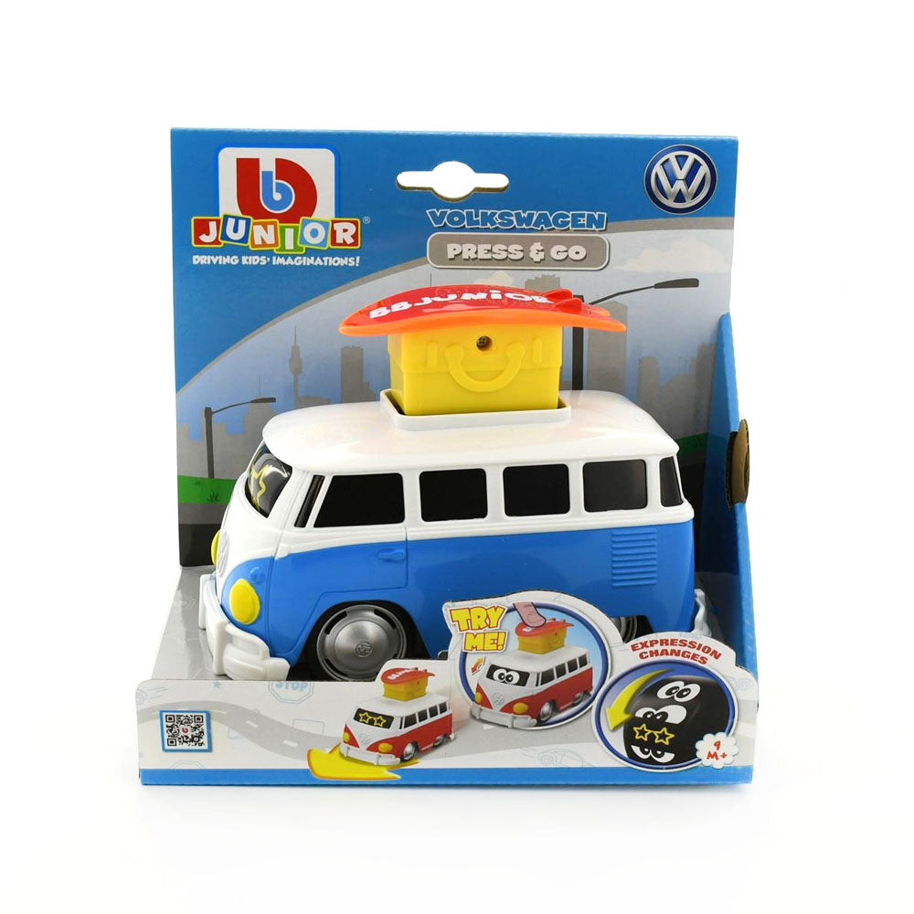 Bb Junior Licensed Volkswagen Samba Press & Go Blue Baby Kids Model Toy 9m+