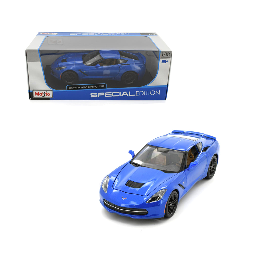 Maisto Licensed 1:18 Scale 2014 Chevrolet Corvette Stingray Z-51 Coupe Diecast Model Car Blue