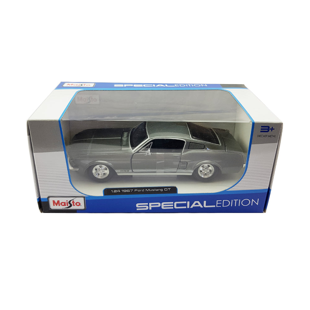 Maisto Licensed 1:24 Scale 1967 Ford Mustang GT Diecast Model Car Grey