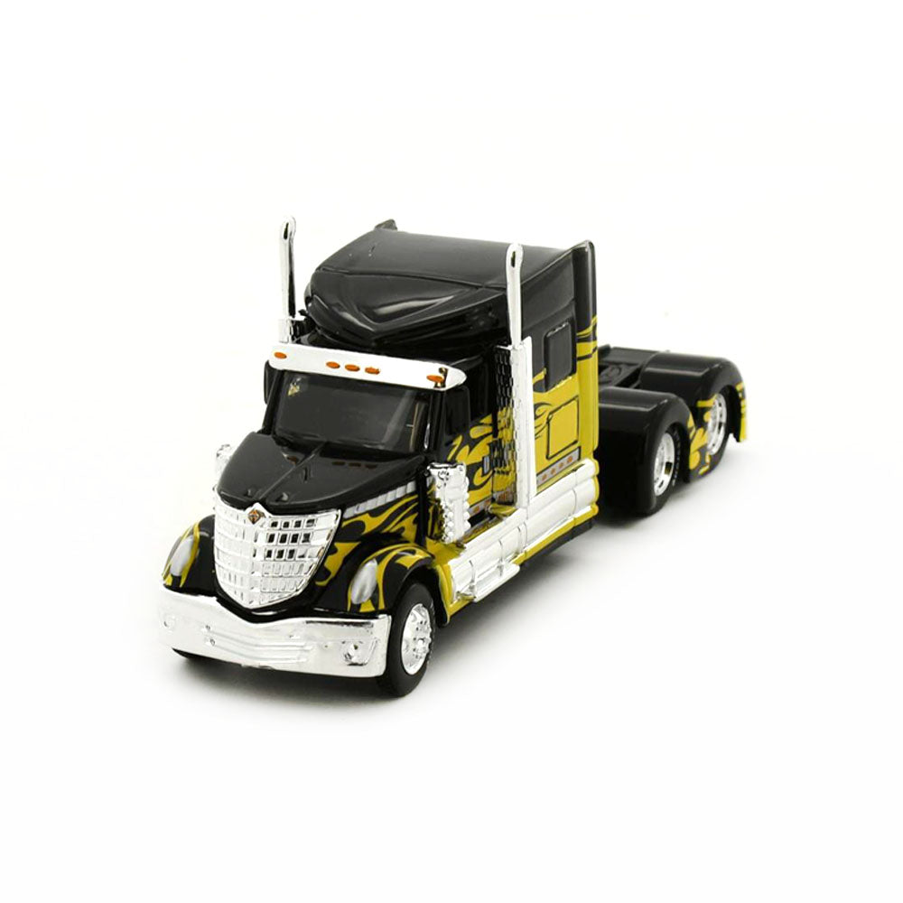 Maisto Licensed 1:64 Scale Design Custom Rigs International Lonestar Trucks Black Yellow Flames