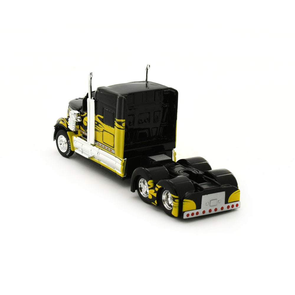 Maisto Licensed 1:64 Scale Design Custom Rigs International Lonestar Trucks Black Yellow Flames