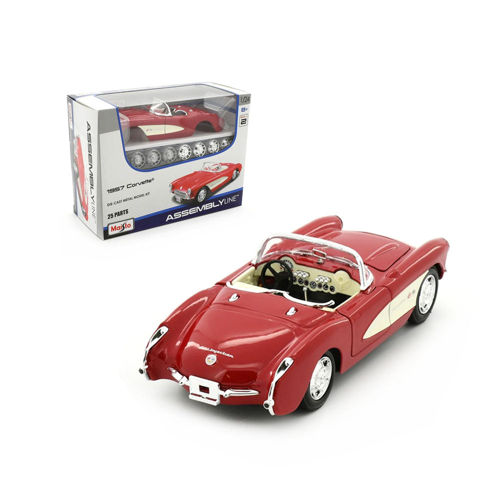 Maisto Licensed 1:24 Scale Assembly Line 1957 Chevrolet Corvette Roadster Diecast Model car