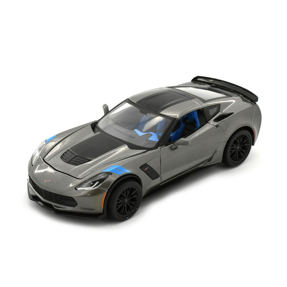 Maisto Licensed 1:24 Scale Assembly Line 2017 Chevrolet Corvette Grand Sport Diecast Model Car Grey