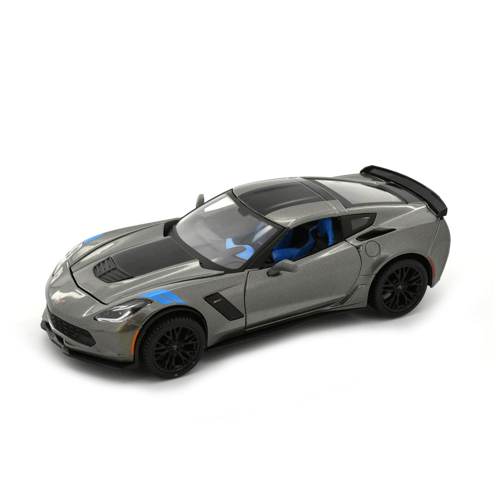 Maisto Licensed 1:24 Scale Assembly Line 2017 Chevrolet Corvette Grand Sport Diecast Model Car Grey