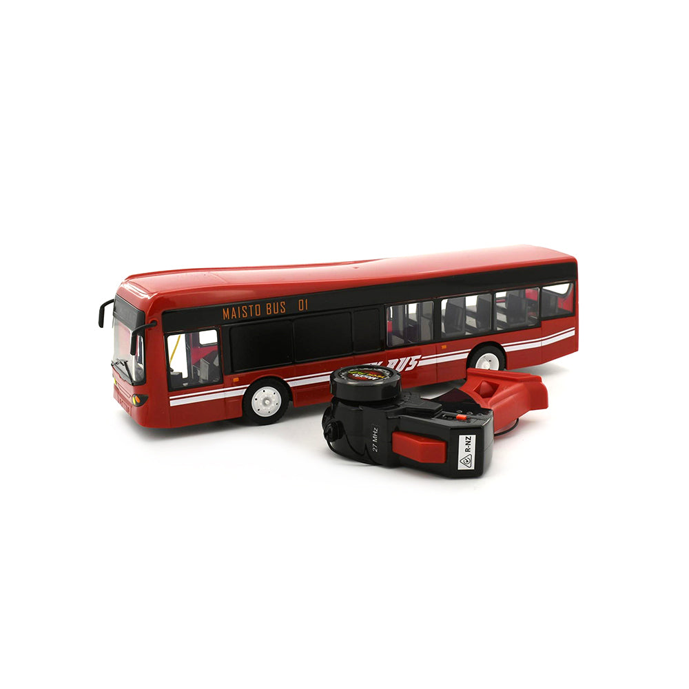 Maisto Tech Licensed 33cm Long City Bus With Auto Doors & Lights Remote Control Car Red